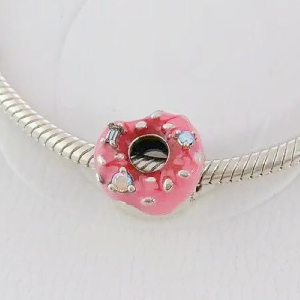 Authentic Pandora Sparkling Sprinkled Donut Charm